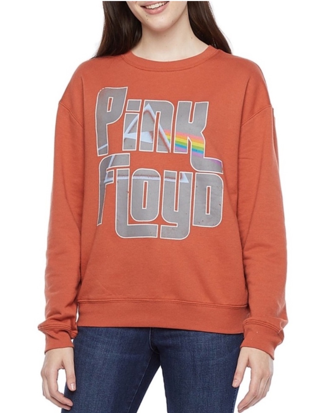 PINK FLOYD Dark Side of the Moon Rust Crewneck Sweatshirt Size L